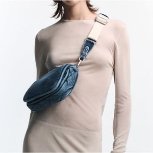 NWT Zara Denim Crossbody Bag
